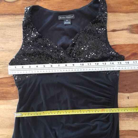 Jessica Howard Sequin wrap top Side Runch Dress - Picture 9 of 15